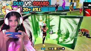 Duo vs squad 20+ kill BR RANKED || Free fire santali girl gamer || heer gaming