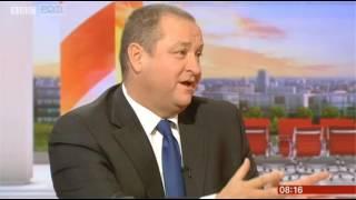 BBC Breakfast Mike Ashley Sports Direct 20/9/16