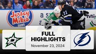 NHL Highlights | Stars vs. Lightning - November 23, 2024