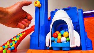 Space Marble Run Race ASMR # 1  Launch the Rocket  Creative Healing Sound Simple Machine DIY Build