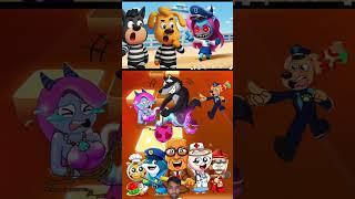 SHERIFF LABRADOR EXE vs DOBIE EXE vs SHERIFF PAPILLON EXE x Coffin Dance | #480 Tiles Hop #shorts