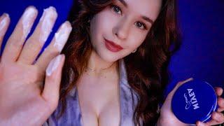 ASMR Face & Body MASSAGE cream. hand movements Массаж тела и лица кремом для тебя асмр