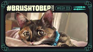 Painting the Cutest Cat Ever, a Square Cowboy, and a Deadly Skeleton | BRUSHTOBER 2023: Week 03