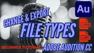Change & Export File Types in Adobe Audition. Beginner Tutorial!