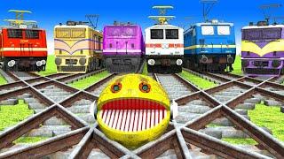 【踏切アニメ】あぶない電車 TRAIN THOMAS Vs 3 TRAIN Crossing  Fumikiri 3D Railroad Crossing Animation