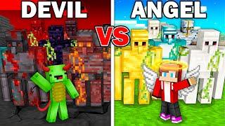 Mikey DEVIL vs JJ ANGEL Golem Army Survival Battle in Minecraft - Maizen