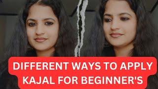 different types of kajal looks for beginners/DIFFERENT EYE KAJAL LOOKS/types of kajal look malayalam