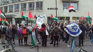 Pro Palestine March. try blocking me in so get pushed out of the way. Police do nothing