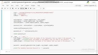 Technohacks-PythonDevelopment-task9 ( Random password generator using python )