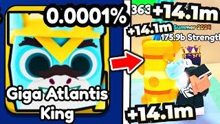 I Got RAREST GIGA ATLANTIS KING PET in Roblox Arm Wrestle Simulator..