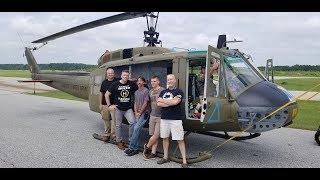 UH-1H Huey startup and flight; Black Shark Den meeting 2018