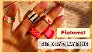 DIY Pinterest Clay Ring Making Tutorial  (Air dry clay) aesthetic /