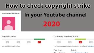 How to check copyright strike & community guidelines strike on youtube channel  2020