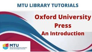 Oxford University Press - An Introduction