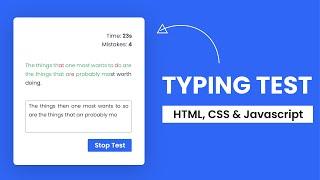 Typing Test | HTML, CSS & JS | Step By Step Javascript Project