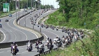 Hells Angels Motorcycle Club at Handcross Hill On The Euro Run Ride Out To Brighton UK