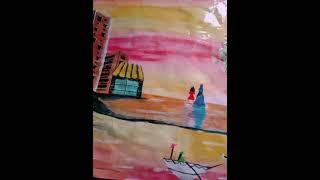 my arts and drawings ,made by shreya || using watercolors||scenery||