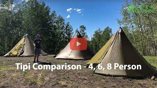 Seek Outside Tipi Comparison - 4, 6, and 8 Person