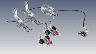 Car racing with the use of a touch sensor and distance sensor. Lego mindstorms EV3