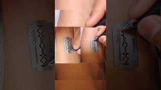 New creative blade tattoo | Tattoo with blade help #shorts