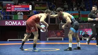 1/8 FS - 70 kg: V. SERADA (BLR) v. A. MUSTAFAYEV (AZE)