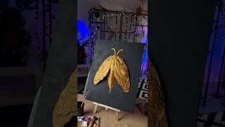 part 2 DIY 3D Wall Art ️ Golden Moth #shorts #diycrafts #tutorial #diy