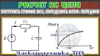 ТОЭ - Расчет RC цепи. Найти коэффициент передачи H(jw), построить график АЧХ