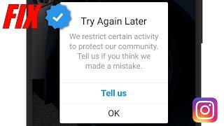 How to Remove Try Again Later Error in Instagram | How to fix action blocked on instagram