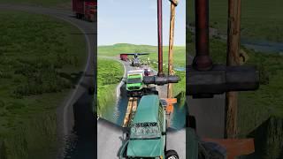 Truck & plane vs rotating hammer #beamngdrive #shorts