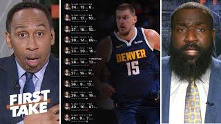 FIRST TAKE | "Nikola Jokić is the MVP" - Kendrick Perkins GOES CRAZY Nuggets dominate Lakers 127-102