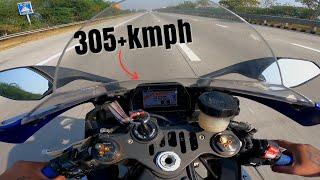 Tried touching 305+ kmph on Yamaha R1 🫣 