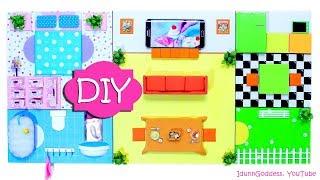 DIY Miniature House - Organizer And Wall Art - How To Make A Flat Functional Dollhouse