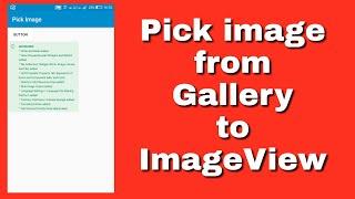 Pick an image from gallery to ImageView