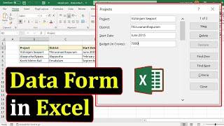 Data Entry form in Excel