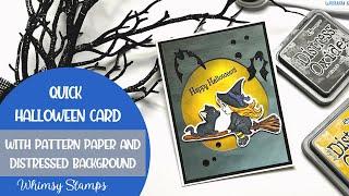 Quick Halloween Card with Pattern Paper and Distressed Background