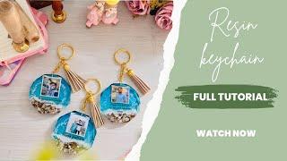 Resin keychain tutorial/ Resin beach art /creative crayons