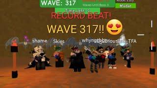 (ROBLOX) ZOMBIE ATTACK! NEW WORLD RECORD. WAVE 317