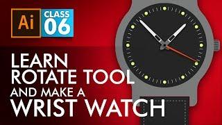 Adobe Illustrator Training - Class 6 - Rotate Tool + Wrist Watch Illustration Urdu / Hindi