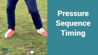 Use your foot pressure sequence to time and control your golf swing.