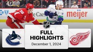 NHL Highlights | Canucks vs. Red Wings - December 1, 2024