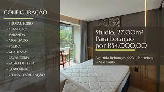 Studio P/ Locação | 27,00m² | R$4.000,00 | Pinheiros