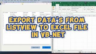 How to export data from ListView to Excel file in vb.net