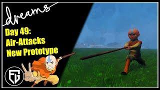 Creating an AVATAR Game! | Prototype of new Air Attacks | [Day 49] [Dreams PS4]