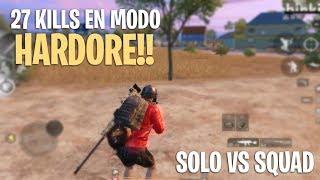 27 KILLS!! SOLO VS SQUADS HARDCORE MODE PUBG MOBILE / MITEK