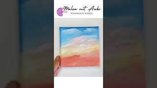 Sonnenuntergang & Palmen malen  #Acrylmalerei für #Anfänger #malen