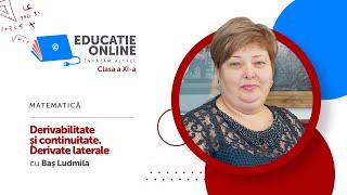 Matematică, Clasa a XI-a, Derivabilitate și continuitate. Derivate laterale