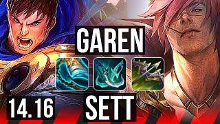 GAREN vs SETT (TOP) | 14/1/4, 9 solo kills, Legendary | EUW Master | 14.16