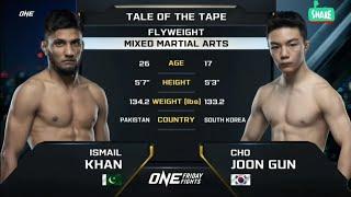 Ismail Khan  Vs Cho Joon Gun  56.7kg Flyweight bout at ONE Friday Night 15-09-23 Full Fight