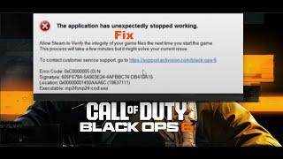 Fix Black Ops 6 Error 0xC0000005 (0) N The Application Has Unexpectedly Stopped Working