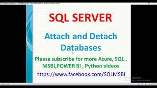 Attach and Detach database in SQL Server | copy databases in sql server | sql attach database